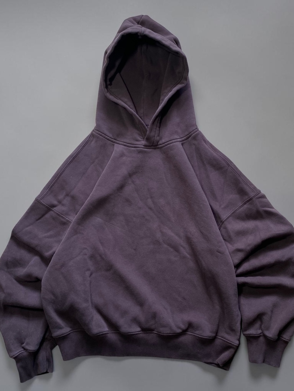 Abercrombie Womens Hoodie M Oversized Boxy Faded Brown Cotton Pullover Heavy